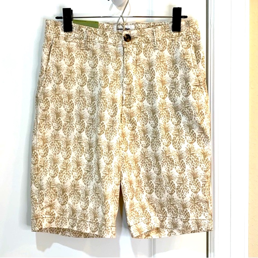 Goodfellow Linden Pineapple Flat Front Mens Shorts Size 28 NWT